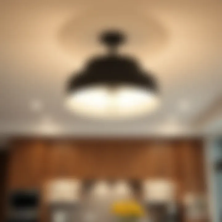 Elegant modern ceiling light fixture in a kitchen setting