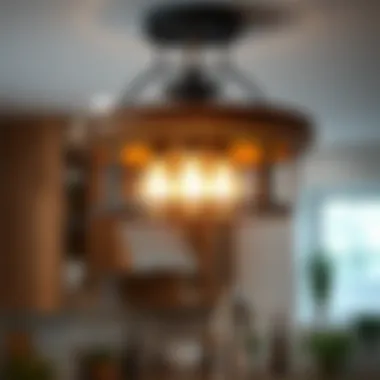 Stylish farmhouse ceiling light fixture enhancing kitchen ambiance