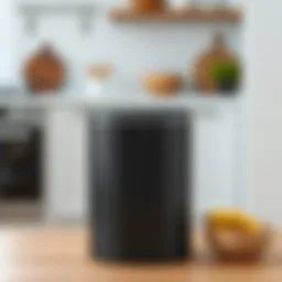 Sleek modern kitchen trash can with lid