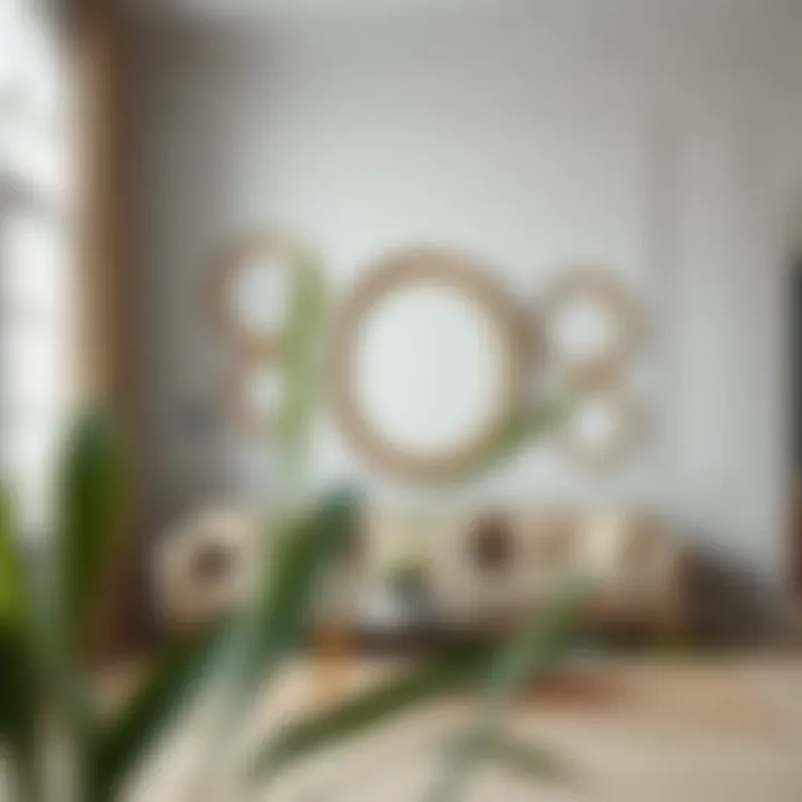 Stylish interior displaying oval frames with unique designs