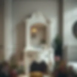 Elegant round vanity cabinet with intricate detailing