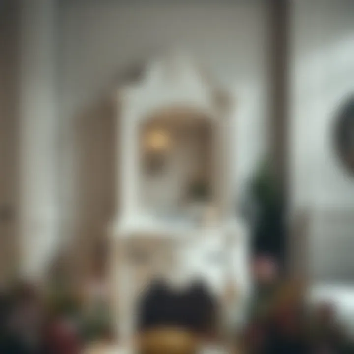 Elegant round vanity cabinet with intricate detailing