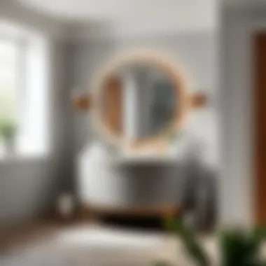 Luxurious round vanity cabinet crafted from high-quality materials