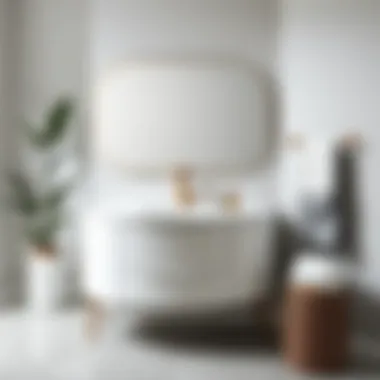 Modern round vanity cabinet showcased in a chic bathroom setting