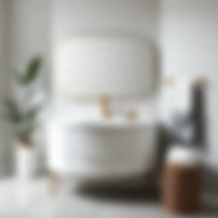 Modern round vanity cabinet showcased in a chic bathroom setting