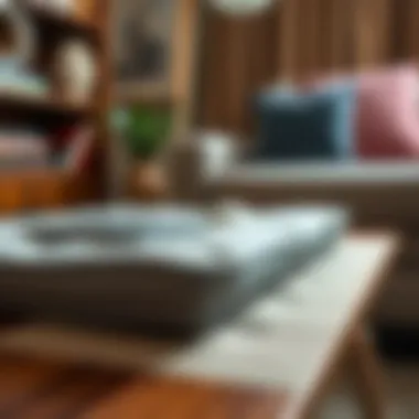 Detailed view of cushioned lap desk features