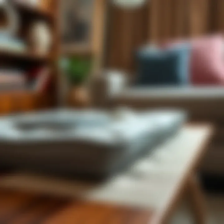 Detailed view of cushioned lap desk features