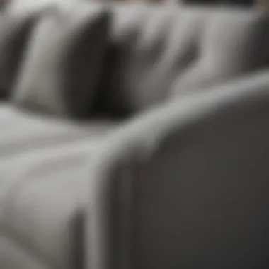 Close-up of gray sofa fabric texture