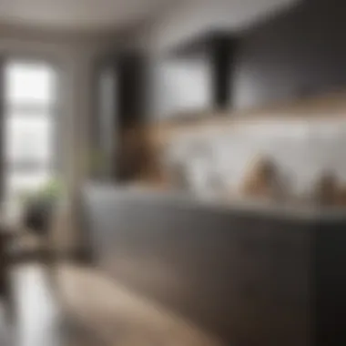 Space-efficient kitchen featuring small double sinks