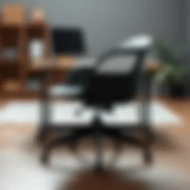 Eco-Friendly Materials in Black-Legged Desk Chair Eco-friendly materials used in a black-legged desk chair