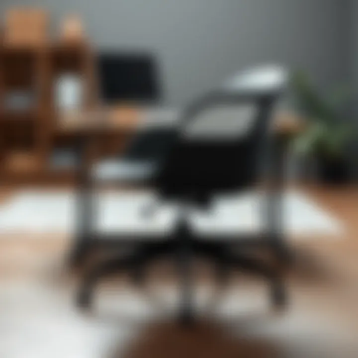 Eco-Friendly Materials in Black-Legged Desk Chair Eco-friendly materials used in a black-legged desk chair