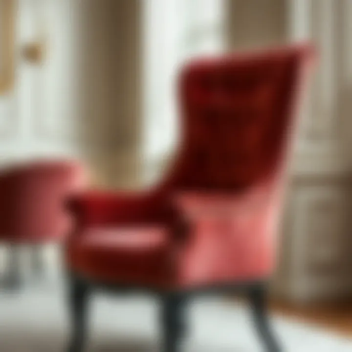 Elegant dining chair upholstered in rich velvet