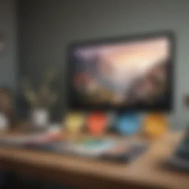 Color palette selection for home design showcased on a screen