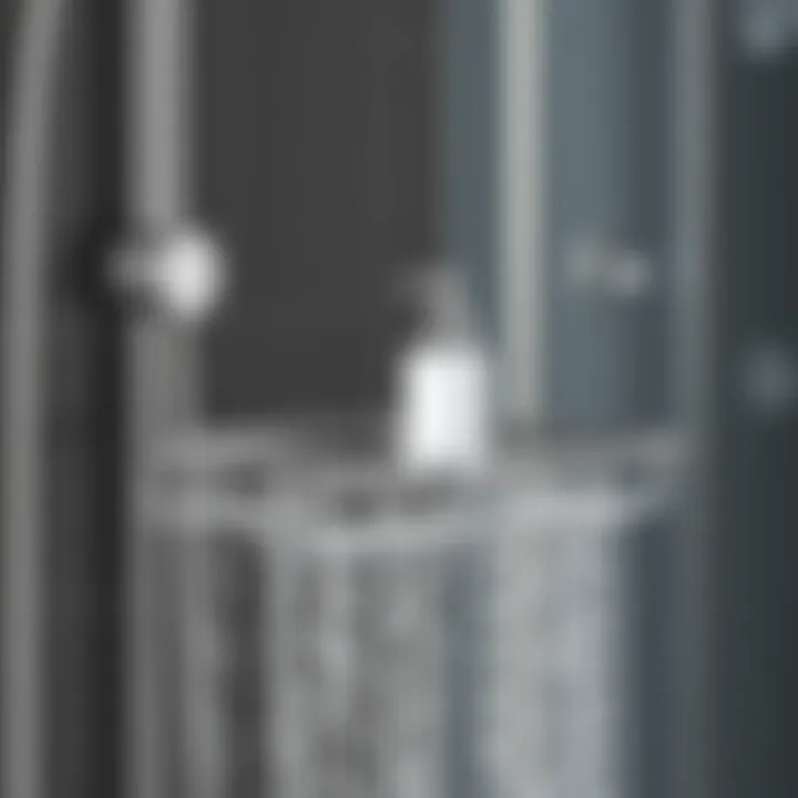 Sleek stainless steel shower caddy with innovative features.