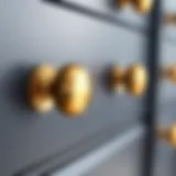 Elegant brass knobs on a modern dresser