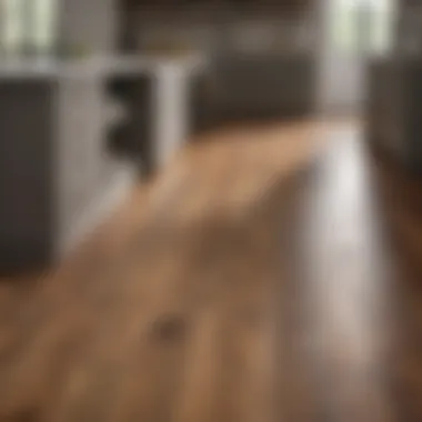 Stylish wide plank flooring in a contemporary kitchen design