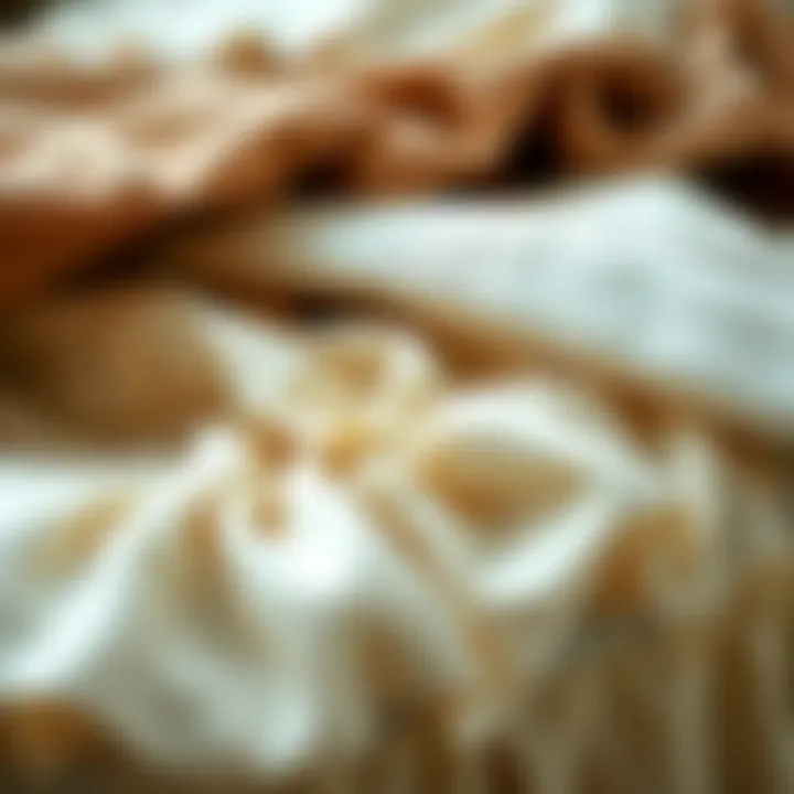 Close-up of various fabric textures used for mattress ruffles