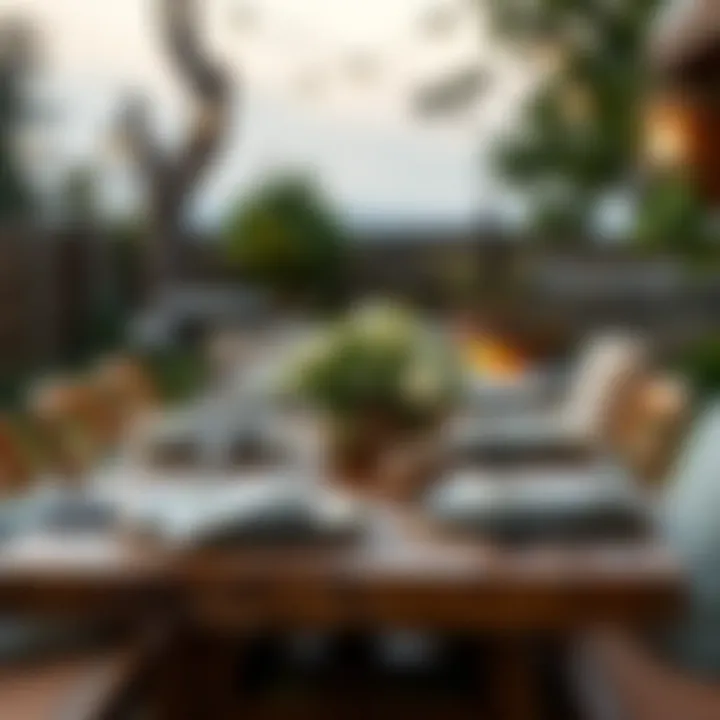 Rustic tableware set enhancing outdoor dining experience