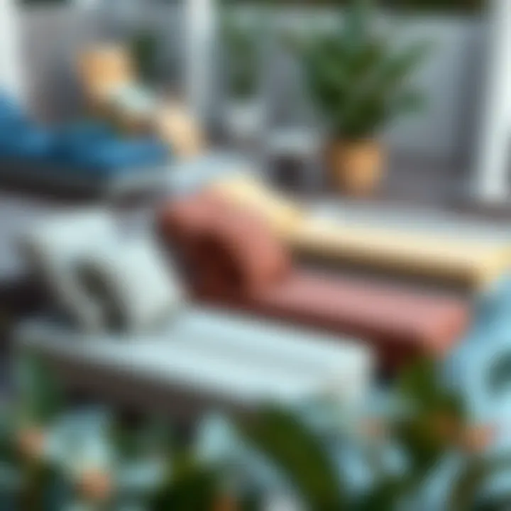 Diverse Materials and Colors of Chaise Lounges Variety of materials and colors for chaise lounges