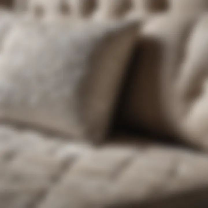 Close-up of luxurious fabric used in a queen size daybed