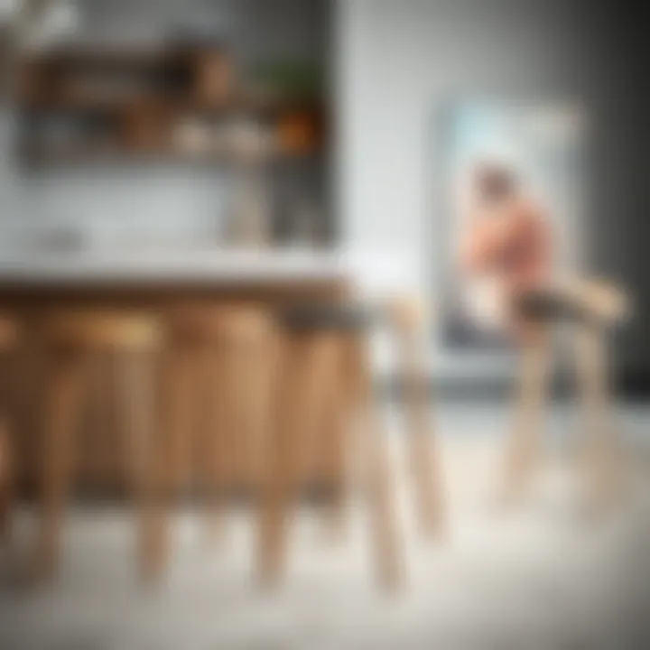 Variety of materials used in skinny bar stool construction