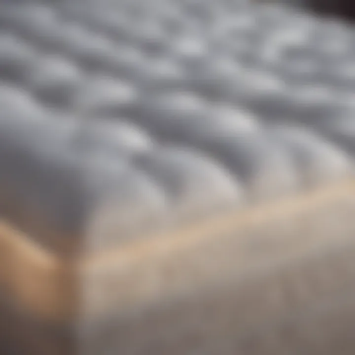 Close-up of mattress layers showcasing comfort technology