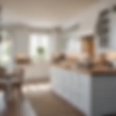 Elegant white farmhouse kitchen featuring classic cabinetry and modern fixtures