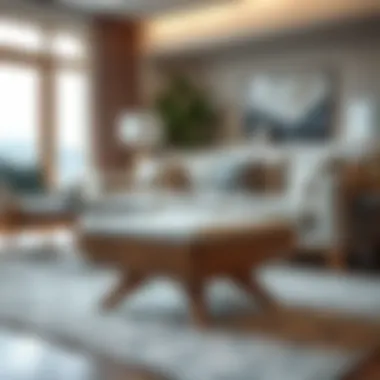 Foot stool enhancing ergonomic comfort in a living room