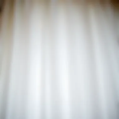 Close-up of fabric texture of luxurious white drapes