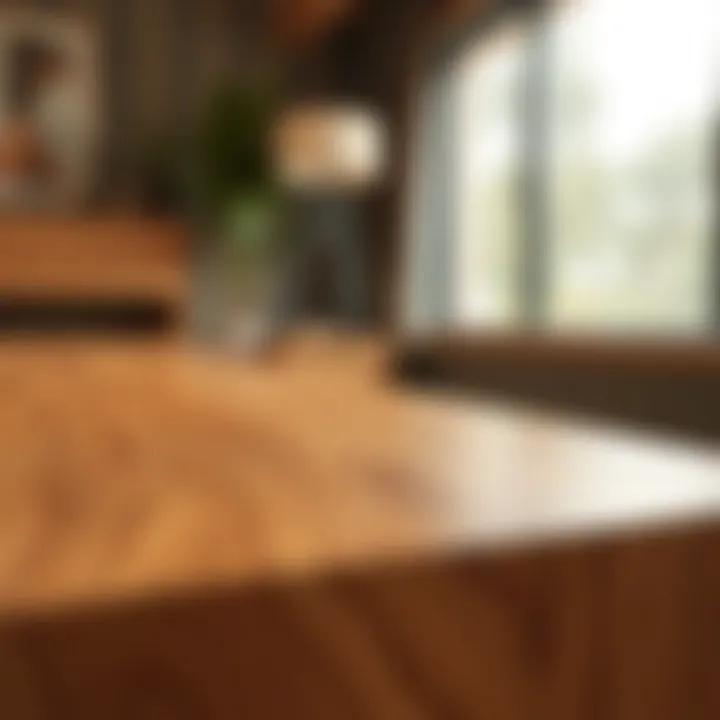 Close-up of natural wood grain in slab bed construction