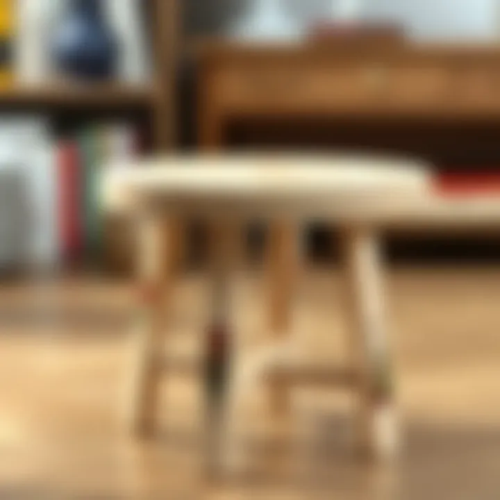 A personalized version of the unfinished stool with artistic decorations