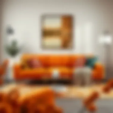 Orange Sleeper Sofa Styled with Home Decor Elegant orange sleeper sofa styled with complementary decor