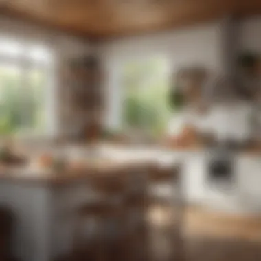 Beautifully arranged farmhouse kitchen with sustainable materials