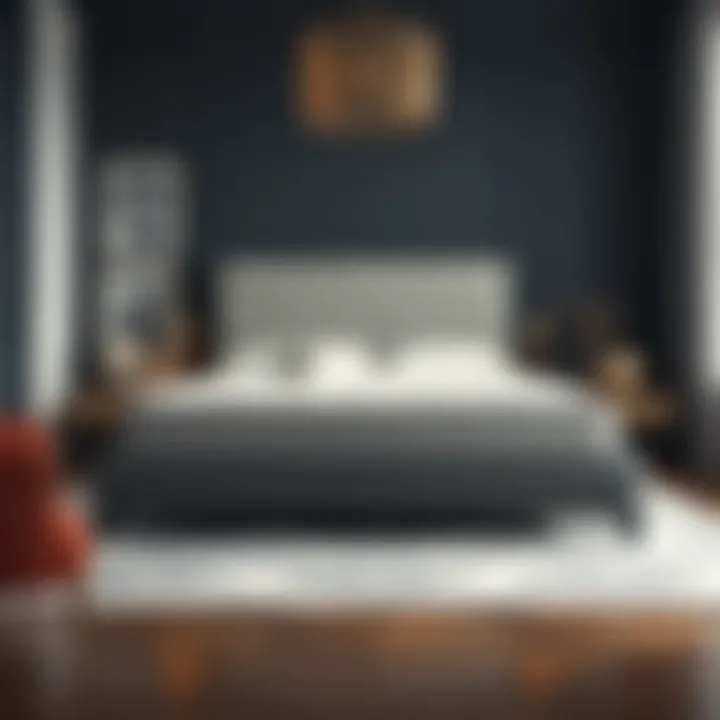 Luxurious upholstered king mattress platform foundation in a stylish bedroom