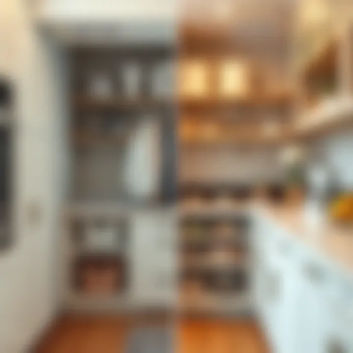 Before and After Kitchen Closet Organization Before and after comparison of kitchen closet organization