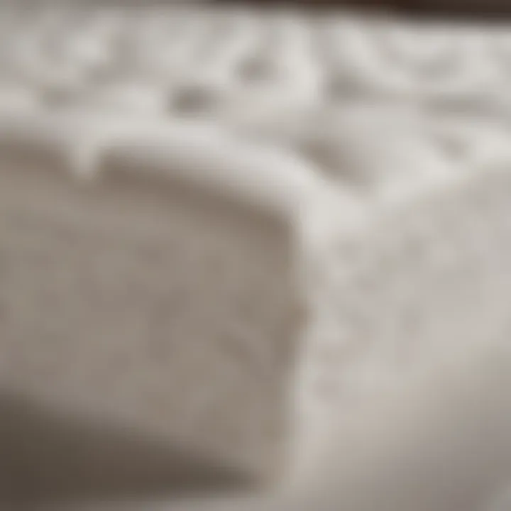 Close-up view showcasing the unique foam layers of a memory foam mattress