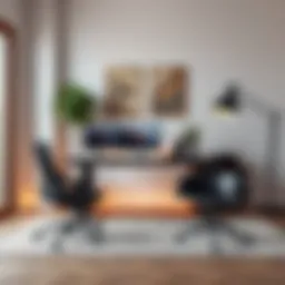 Modern ergonomic home office desk setup