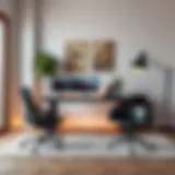 Elegant Ergonomic Workspace Modern ergonomic home office desk setup