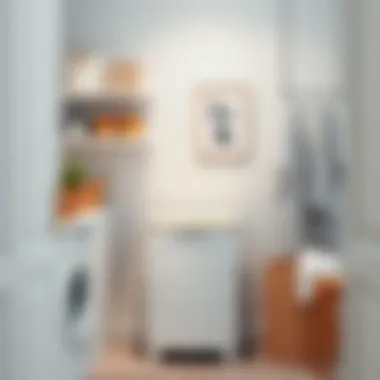 Optimal Placement of Laundry Hamper Well-organized laundry area showcasing hamper placement