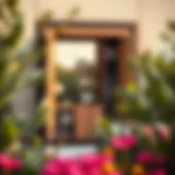 Stylish outdoor wardrobe cabinet blending with nature