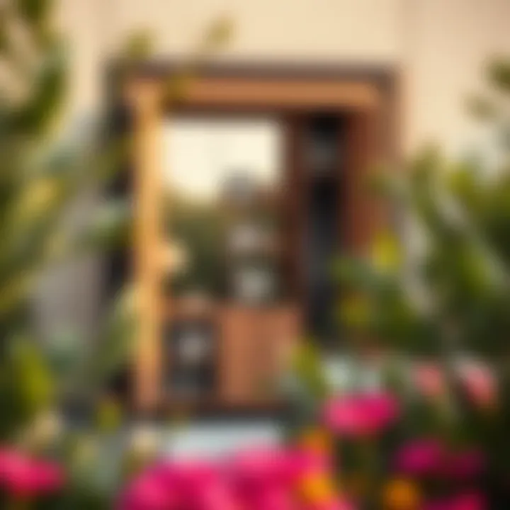 Stylish Integration of Outdoor Wardrobe Cabinet Stylish outdoor wardrobe cabinet blending with nature