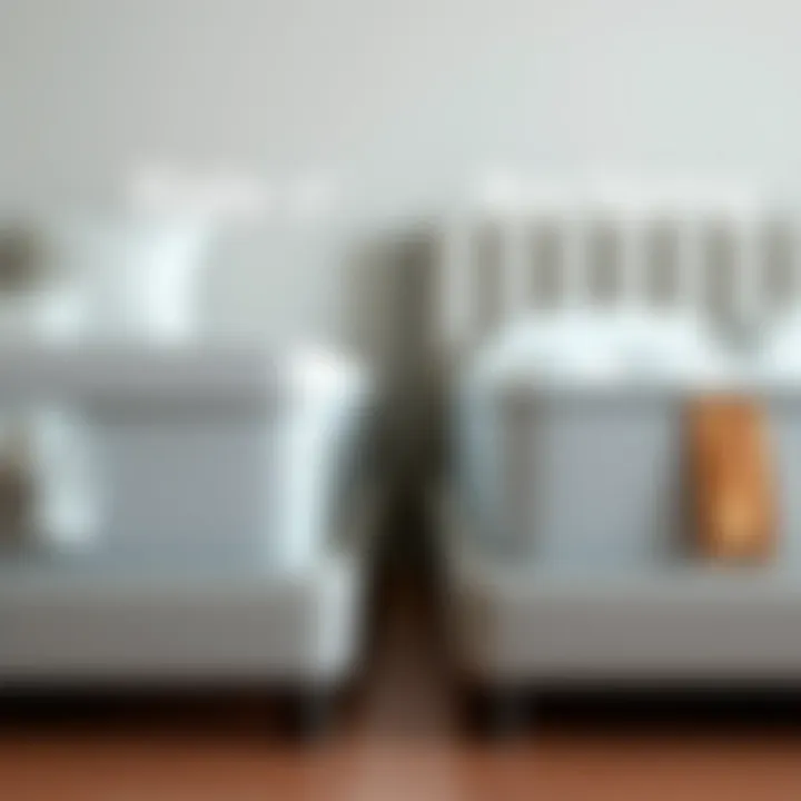 Side by side comparison of slats and box spring