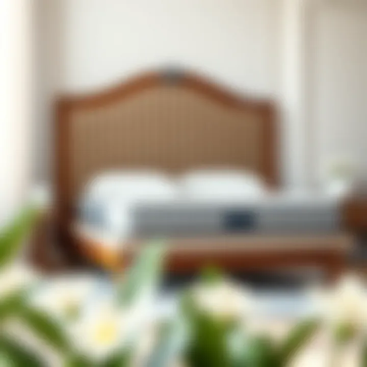 Elegant bed frame showcasing a box spring