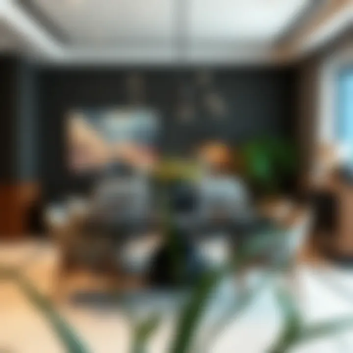 Contemporary Dining Space Stylish dining area with modern furniture and creative centerpieces