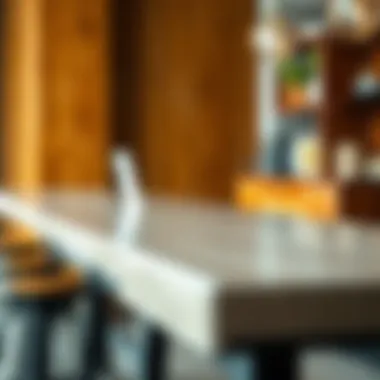 Materials in Bar Height Desks Various materials used in bar height desks, including wood and metal.