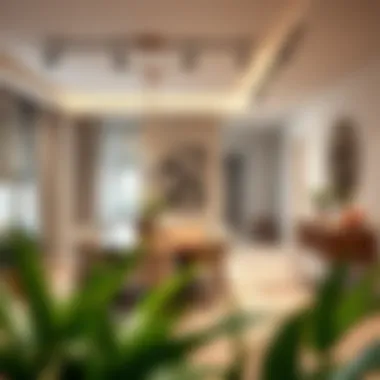 Elegant dining area with adjustable track lighting