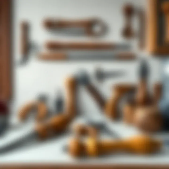 Traditional Blueprint Design Tools An array of tools used for traditional room blueprint design