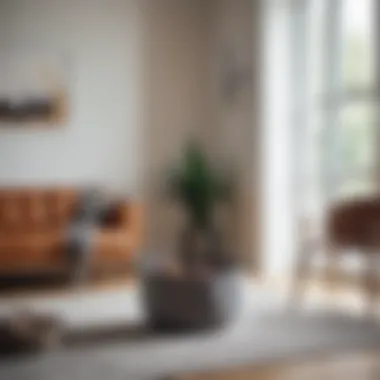 Minimalistic Elegance of Felt Baskets Stylish large felt basket in a minimalistic living room
