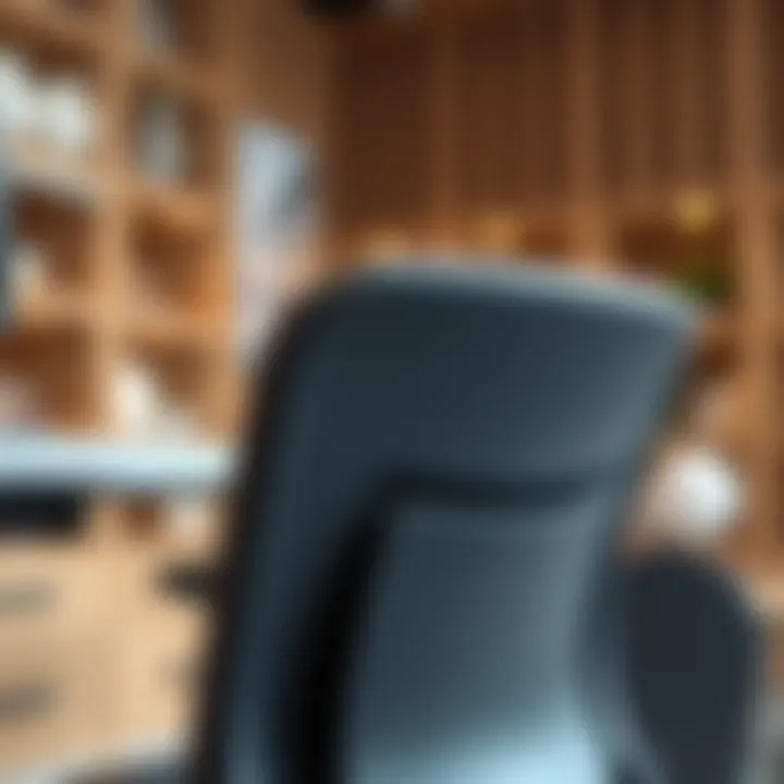 Close-up of ergonomic features in a reading desk chair