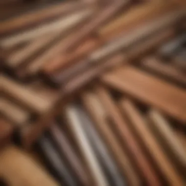 Various wood types for 20x28 frames showcasing texture and color differences